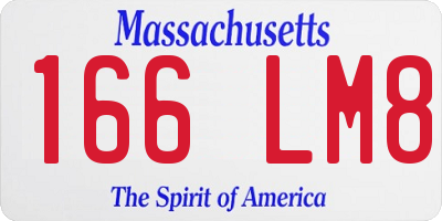 MA license plate 166LM8