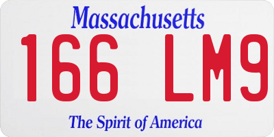 MA license plate 166LM9