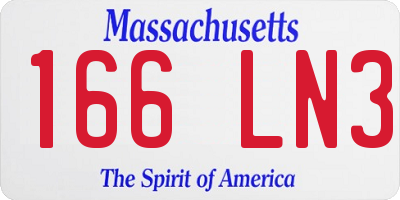 MA license plate 166LN3