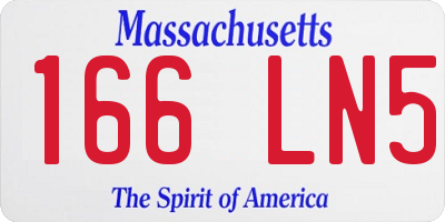 MA license plate 166LN5
