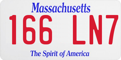 MA license plate 166LN7