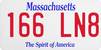 MA license plate 166LN8