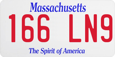 MA license plate 166LN9