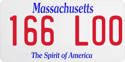 MA license plate 166LO0