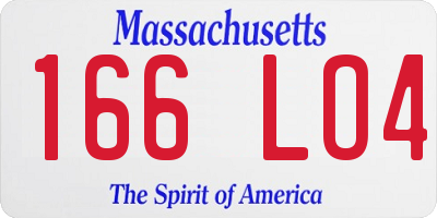 MA license plate 166LO4