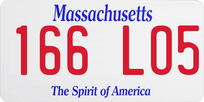 MA license plate 166LO5