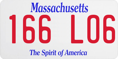 MA license plate 166LO6