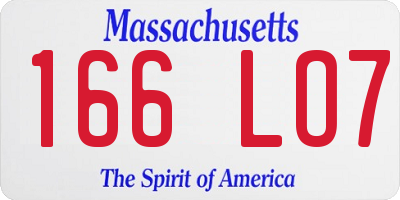 MA license plate 166LO7