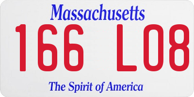 MA license plate 166LO8