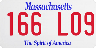 MA license plate 166LO9