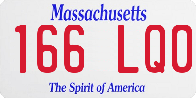 MA license plate 166LQ0