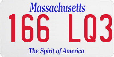MA license plate 166LQ3