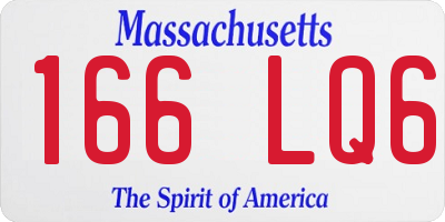 MA license plate 166LQ6