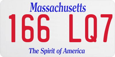 MA license plate 166LQ7