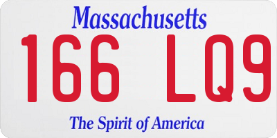 MA license plate 166LQ9