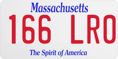 MA license plate 166LR0
