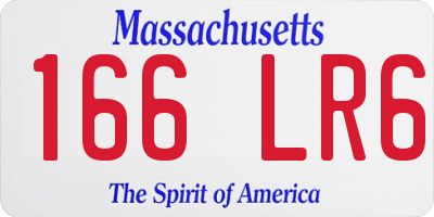 MA license plate 166LR6