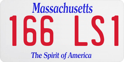 MA license plate 166LS1