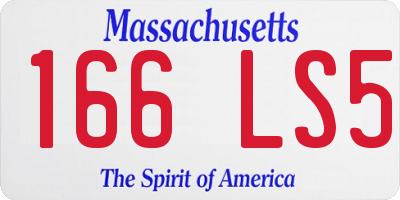 MA license plate 166LS5