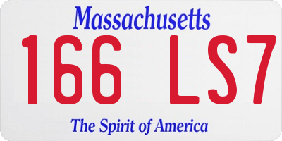 MA license plate 166LS7