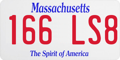 MA license plate 166LS8