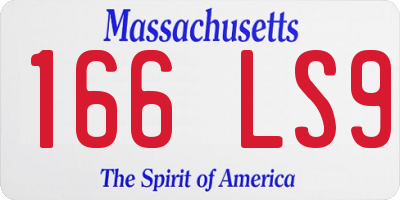 MA license plate 166LS9
