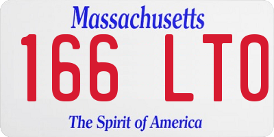 MA license plate 166LT0