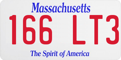 MA license plate 166LT3