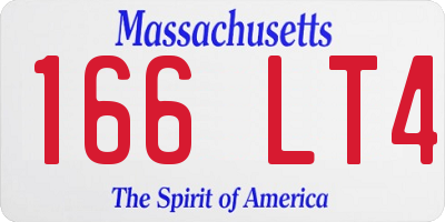 MA license plate 166LT4