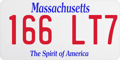MA license plate 166LT7
