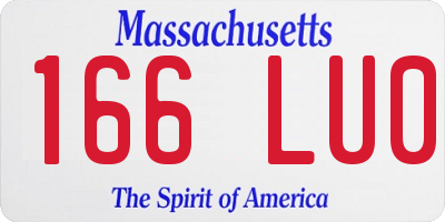 MA license plate 166LU0