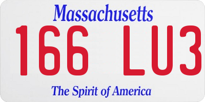 MA license plate 166LU3
