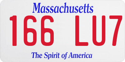 MA license plate 166LU7