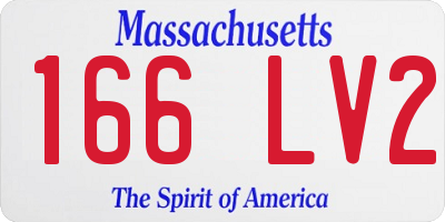 MA license plate 166LV2