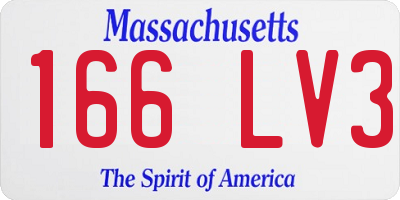 MA license plate 166LV3