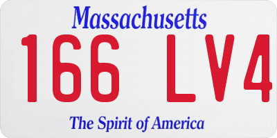 MA license plate 166LV4