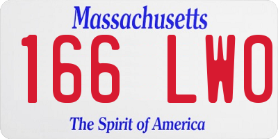 MA license plate 166LW0
