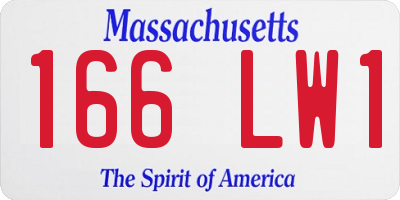 MA license plate 166LW1