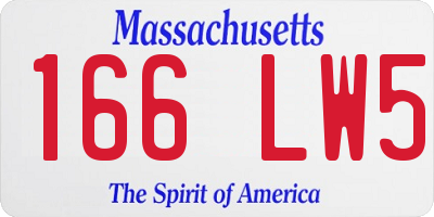 MA license plate 166LW5