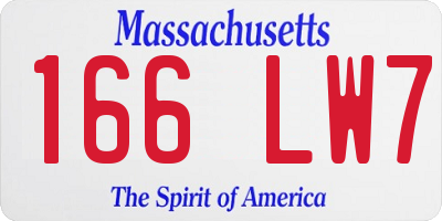 MA license plate 166LW7