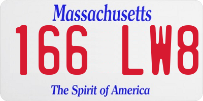 MA license plate 166LW8