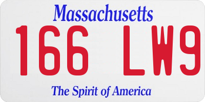 MA license plate 166LW9