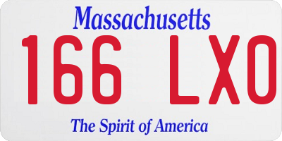MA license plate 166LX0
