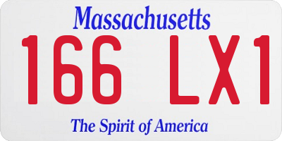 MA license plate 166LX1