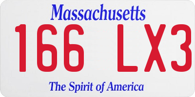 MA license plate 166LX3