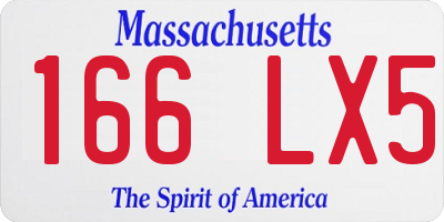 MA license plate 166LX5