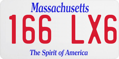 MA license plate 166LX6