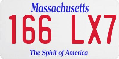 MA license plate 166LX7