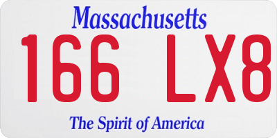 MA license plate 166LX8