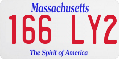 MA license plate 166LY2